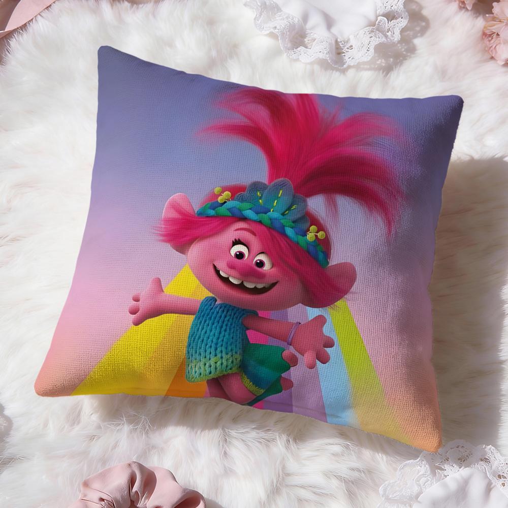 Trolls cute Cushion Cover Premium Comfort Reversible Pillow Cove -Two in One Design for Any Room & Car Interior