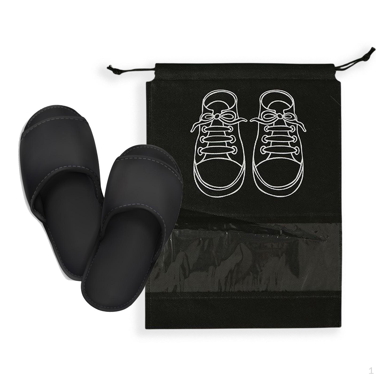 Portable Shoe Organizer for Travel - Sleek and Functional Design Black 27x36cm