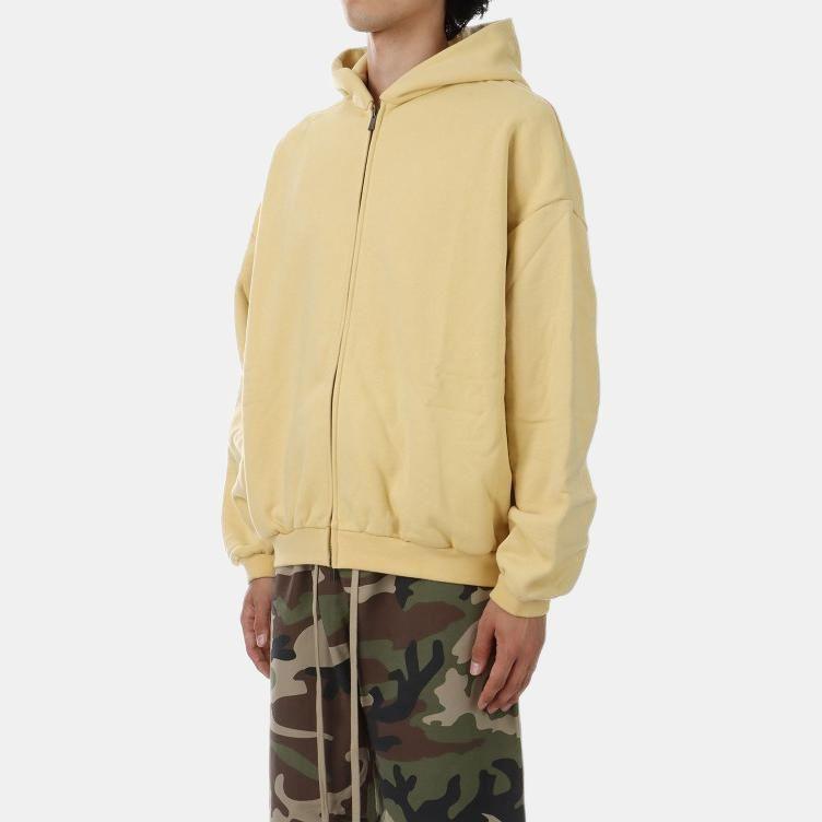 Fear of God Essentials Heavy Fleece Full Zip Hoodie Amber Men Tops Yellow 192BT246243F