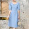 Women Casual Round Neck Loose Summer Short Sleeve Dress