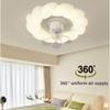 New Cream Style Bedroom 360 degree Shake Head Electric Fan Ceiling Light Intelligent Dimmable Children's Room Ceiling Fan Lamp 52 * 20cm