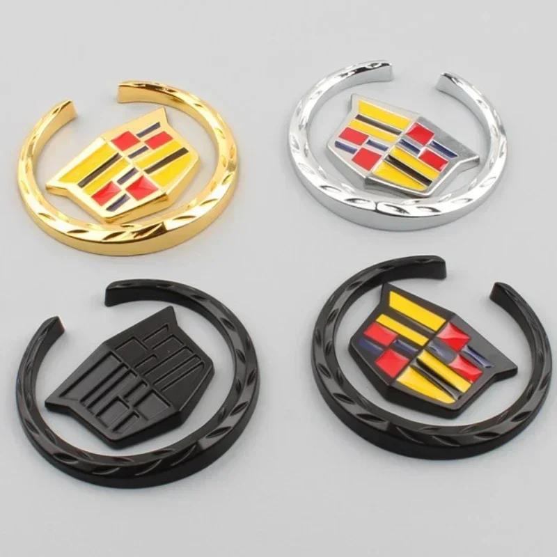Premium 1Pc Round Badge Decals Car Side Window Body Stickers For Cadillac Escalade CTS DTS STS XTS ATS BLS CT5 CT6 XT5 XT6