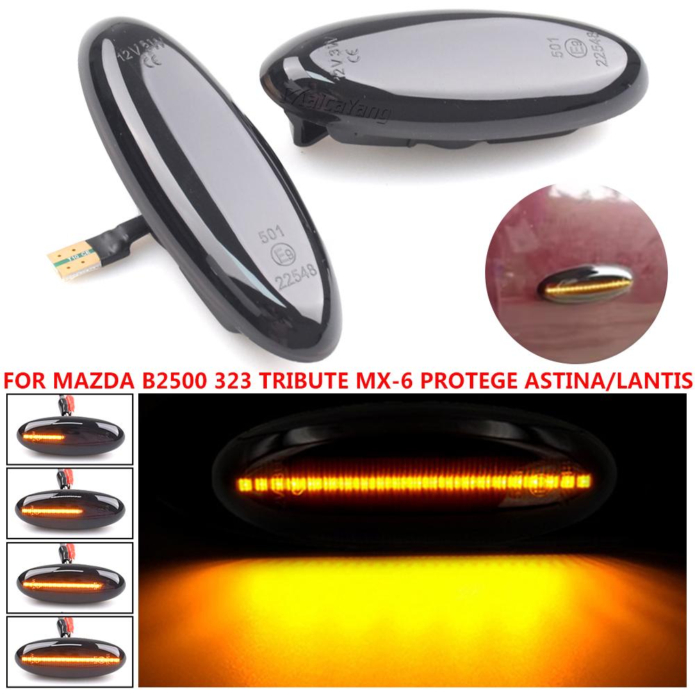 2pcs Car LED Dynamic Side Marker Lamp Turn Signal Light B33P51120A For Ranger South  Type B2500 MAZDA 323 Familia Protege