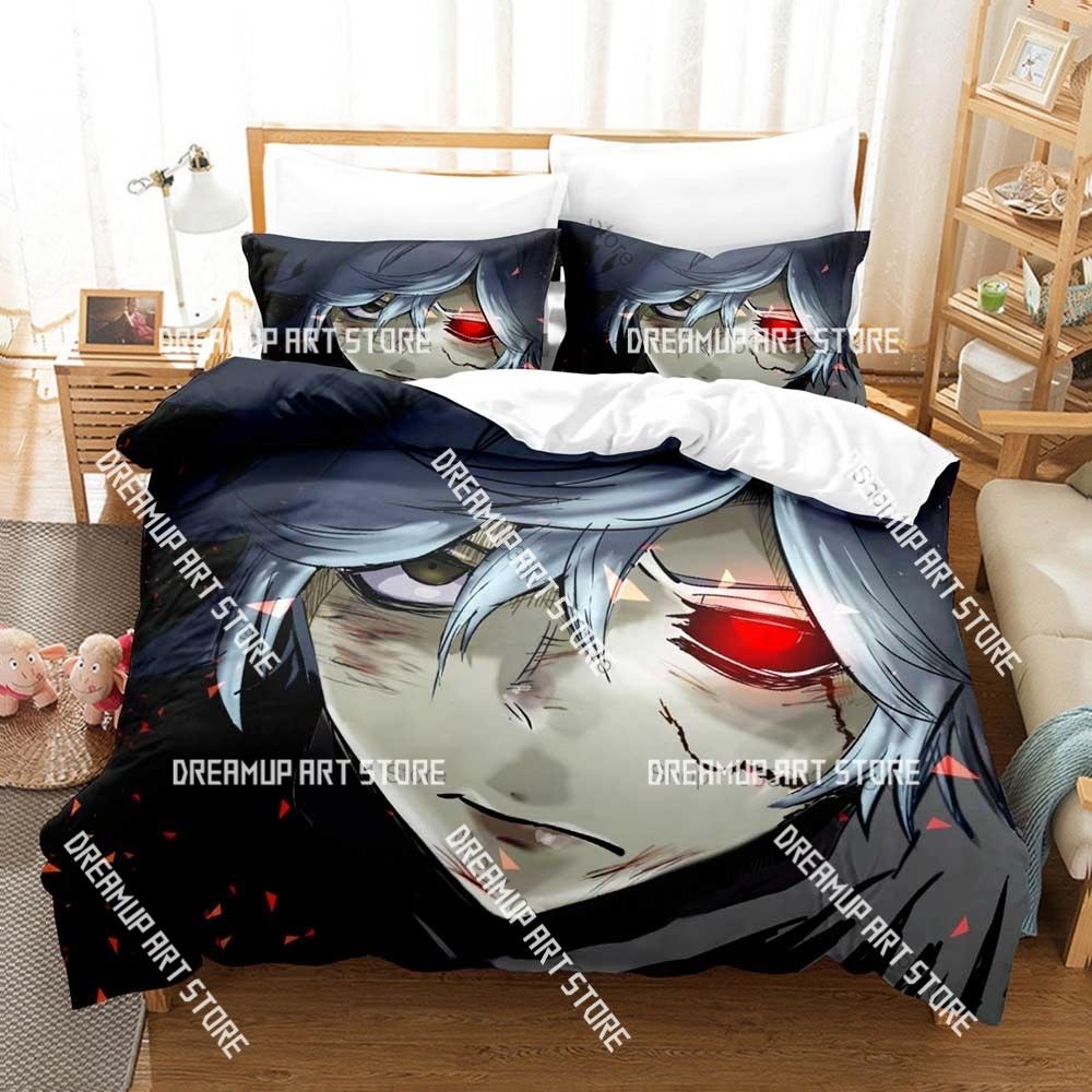 3D Printed Anime Hell’s Paradise Bedding Set for Boys Girls Duvet Cover Pillowcase Twin Queen King Full Single Double Sizes