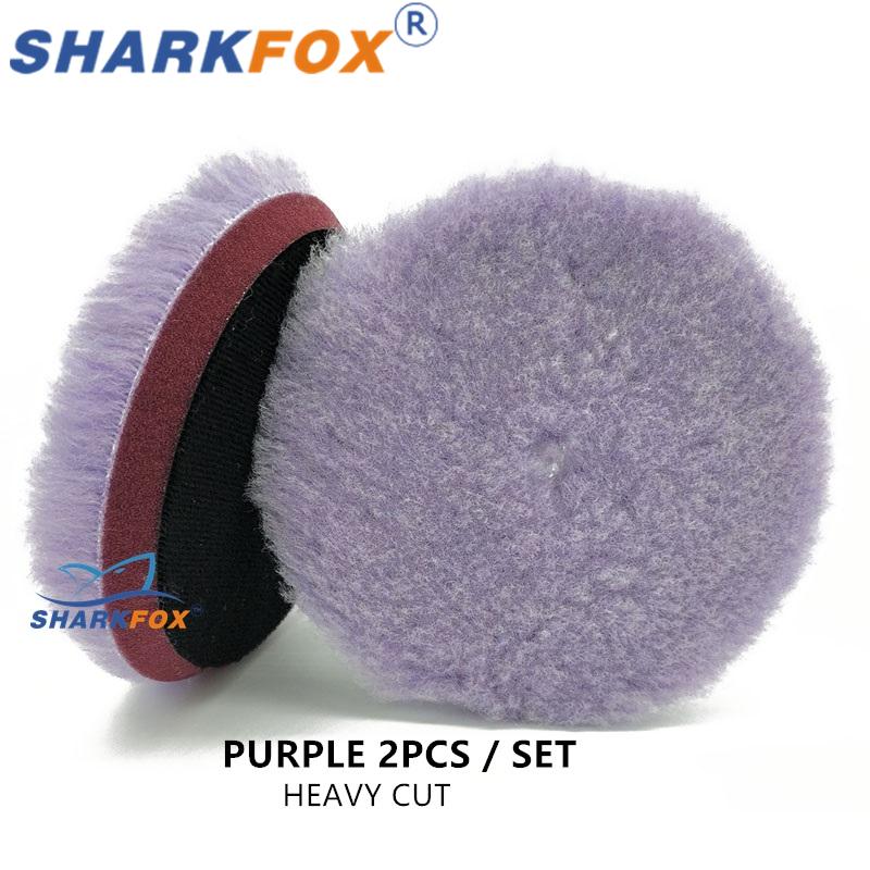 Sharkfox 5/6 Inches Natural Long Fur Wool Polishing Pad for Wax Compound Cutting and Scrach Remove Disc Buffer Pad for Car Care