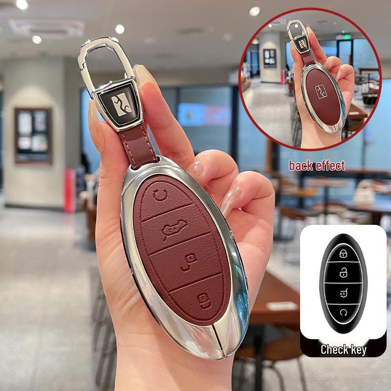 2025 BYD Yangwang U8/U7/U9 Key Case: Metal & Leather Car Remote Protection Shell