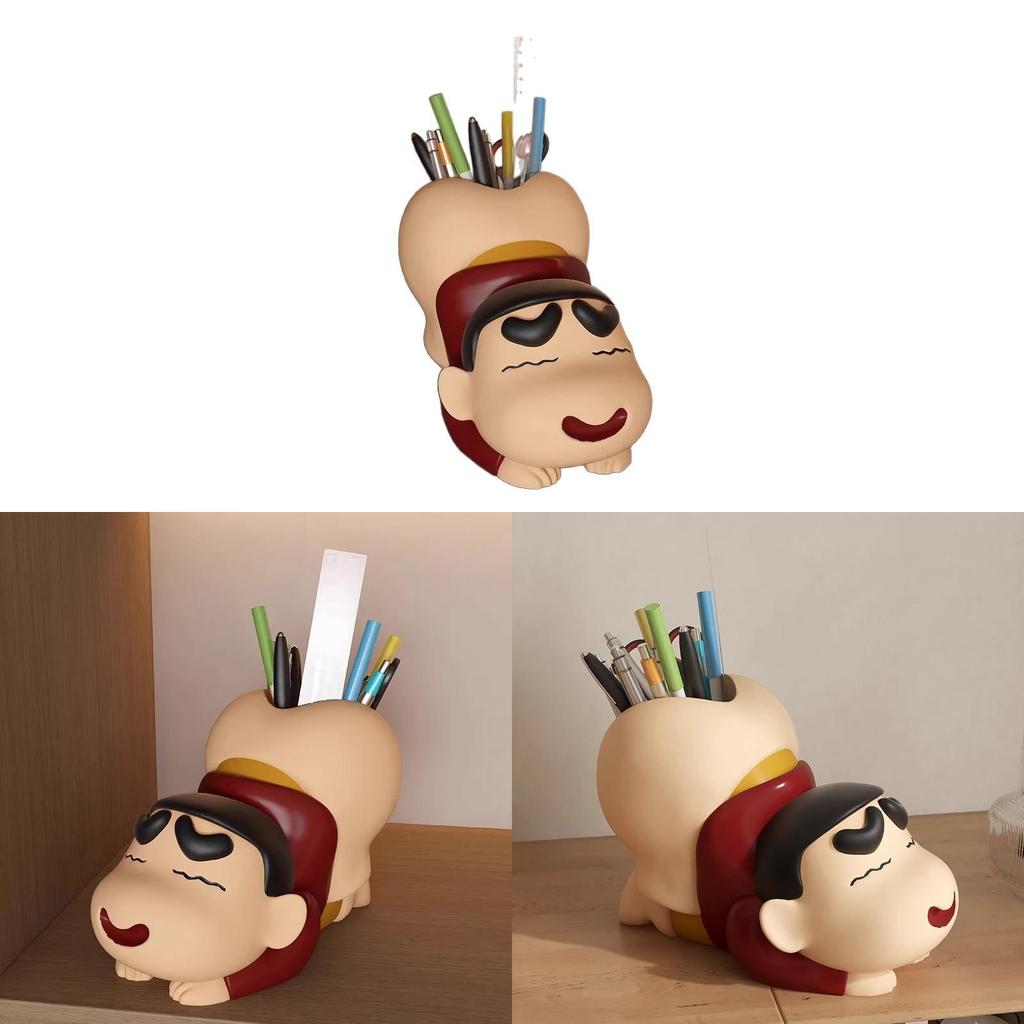 Cartoon Crayon Shinchan Resin Desk Organizer With Multifunctional Storage For Students And Office Use