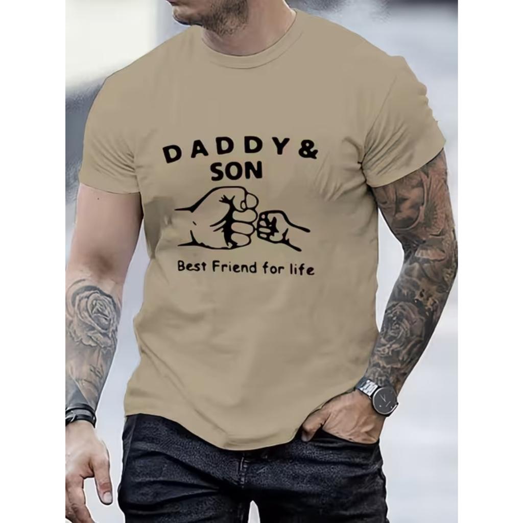 New Summer Men's Fashion T-shirt Personality Simple Pattern Printed Men's T-shirt Top