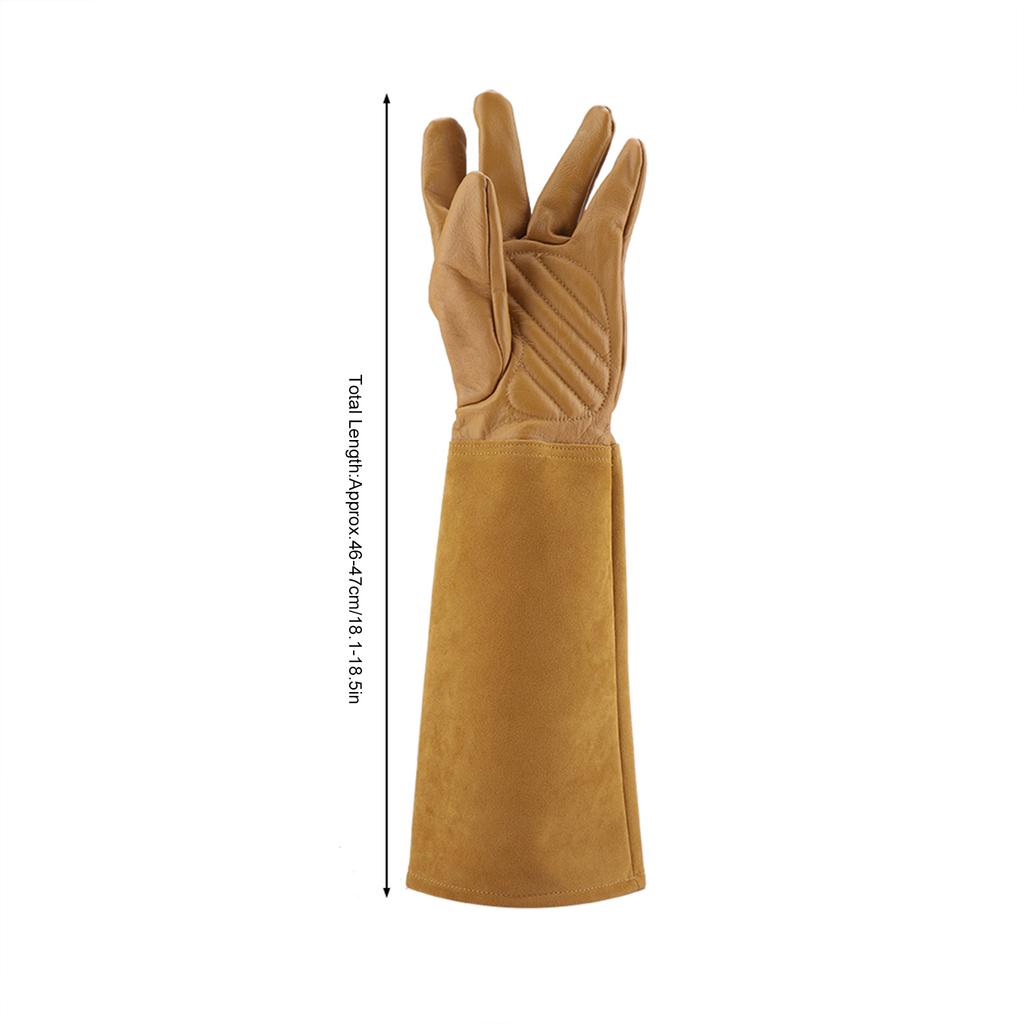 Rose Pruning Gardening Leather Gloves Wearproof Puncture Proof Long Work Glove