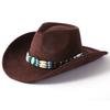 Nuovo cappello da cowboy western retrò americano accessori in stile etnico da donna cappello a cilindro tibetano accessori per abbigliamento western del Sichuan