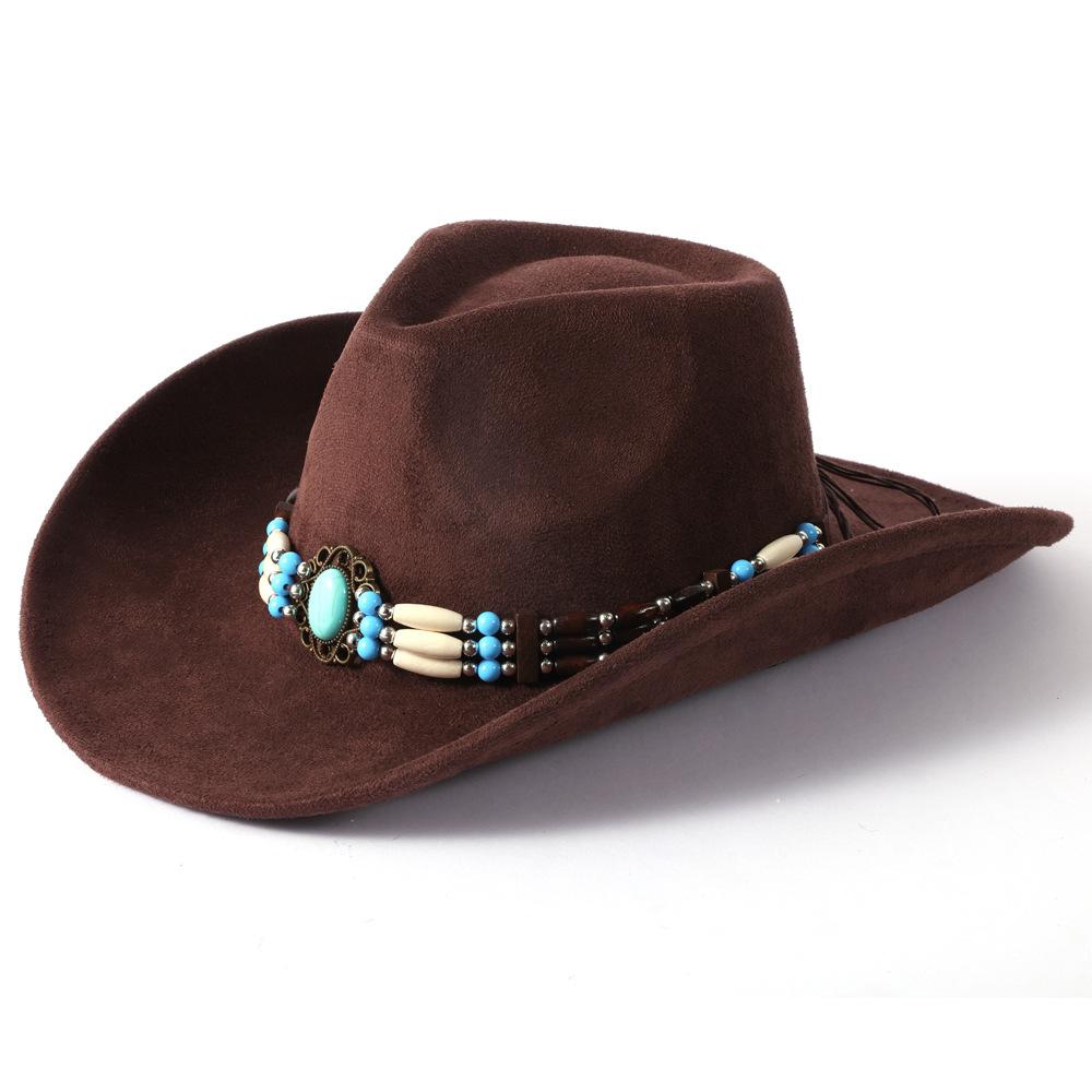 Nuovo cappello da cowboy western retrò americano accessori in stile etnico da donna cappello a cilindro tibetano accessori per abbigliamento western del Sichuan