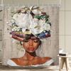 Elegant African Woman with Colorful Headwrap Waterproof Shower Curtain – Perfect for Adding a Vibrant and Cultural Touch