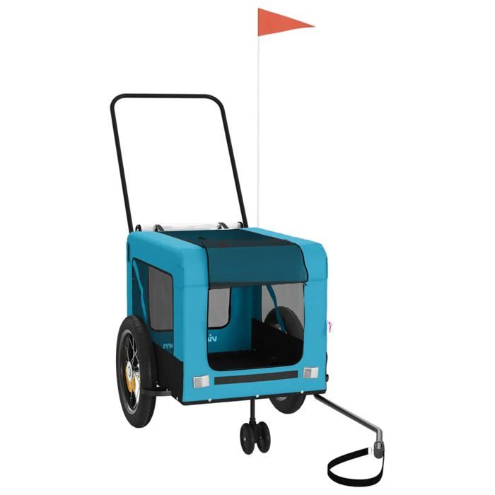 VidaXL Pet Bike Trailer, Dog Bike Trailer with Wheels, Pet Stroller with Flag, 93946