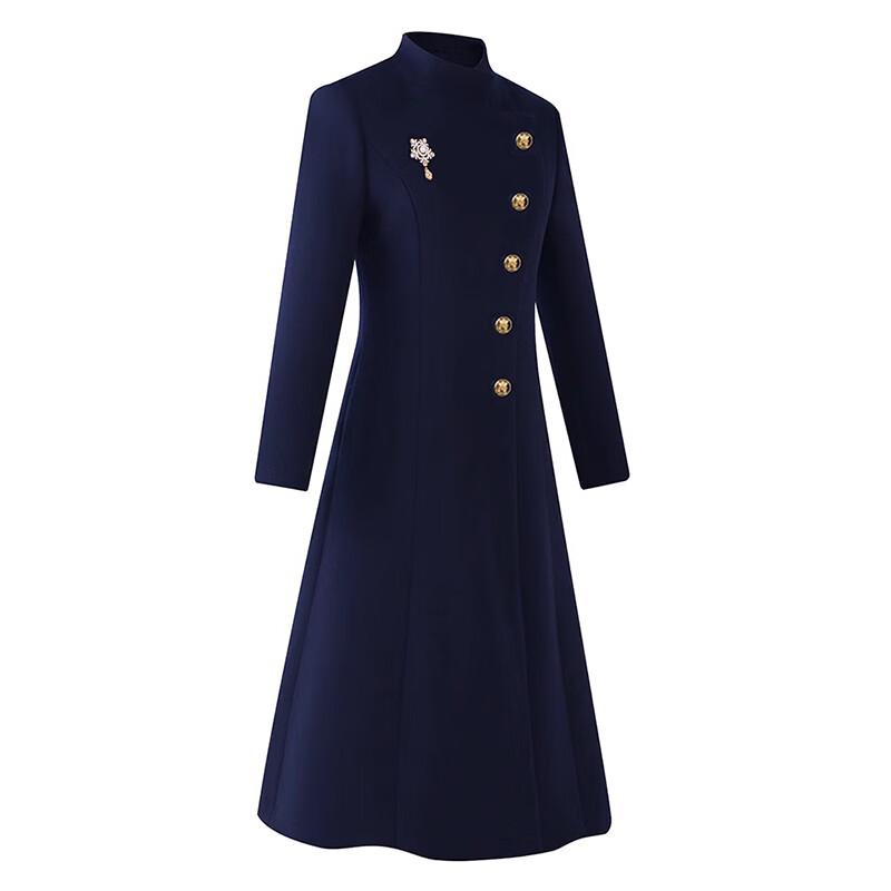 Tluoman Professional Women's A-line Wool Blend Winter Overcoat