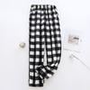 Women's Elastic Waist Plaid Fleece Pajama Pants Loose Fit Sleep Pants For Loungewear