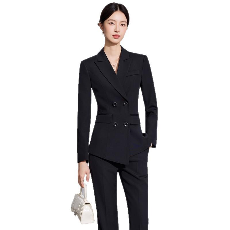Women's White Autumn 2025 Suit Set: Elegant Long Sleeve Blazer & Professional Workwear