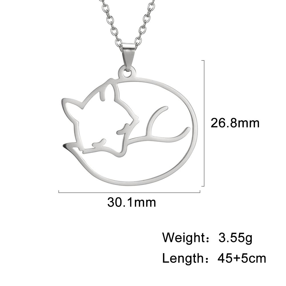 Cazador Hollow Fox Pendant Necklaces for Women Girls Cute Animal Neck Chains Stainless Steel Jewelry Birthday Gifts Wholesale