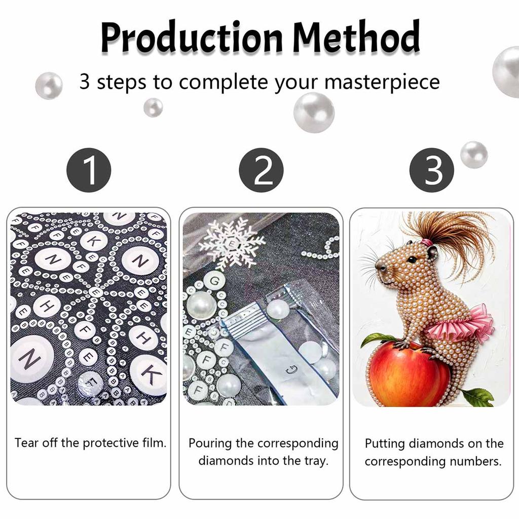 Capybara pearl painting handmade DIY 5D creative ornaments living room home decoration painting