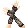 Black Sexy Fishing Net Hollow Out Fingerless Gloves Nightclub Party Performance Elastic Hollow Out Punk Long Arm Cover