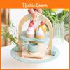 Garden Tea Party Wooden Play Kitchen Toy Set For Kids Girls Imaginative Role Play
