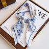 70x70cm Lightweight Square Scarf Women Polka Dot Print Silk-Like Wrap Neck Tie Hair Band Fashion Accessory