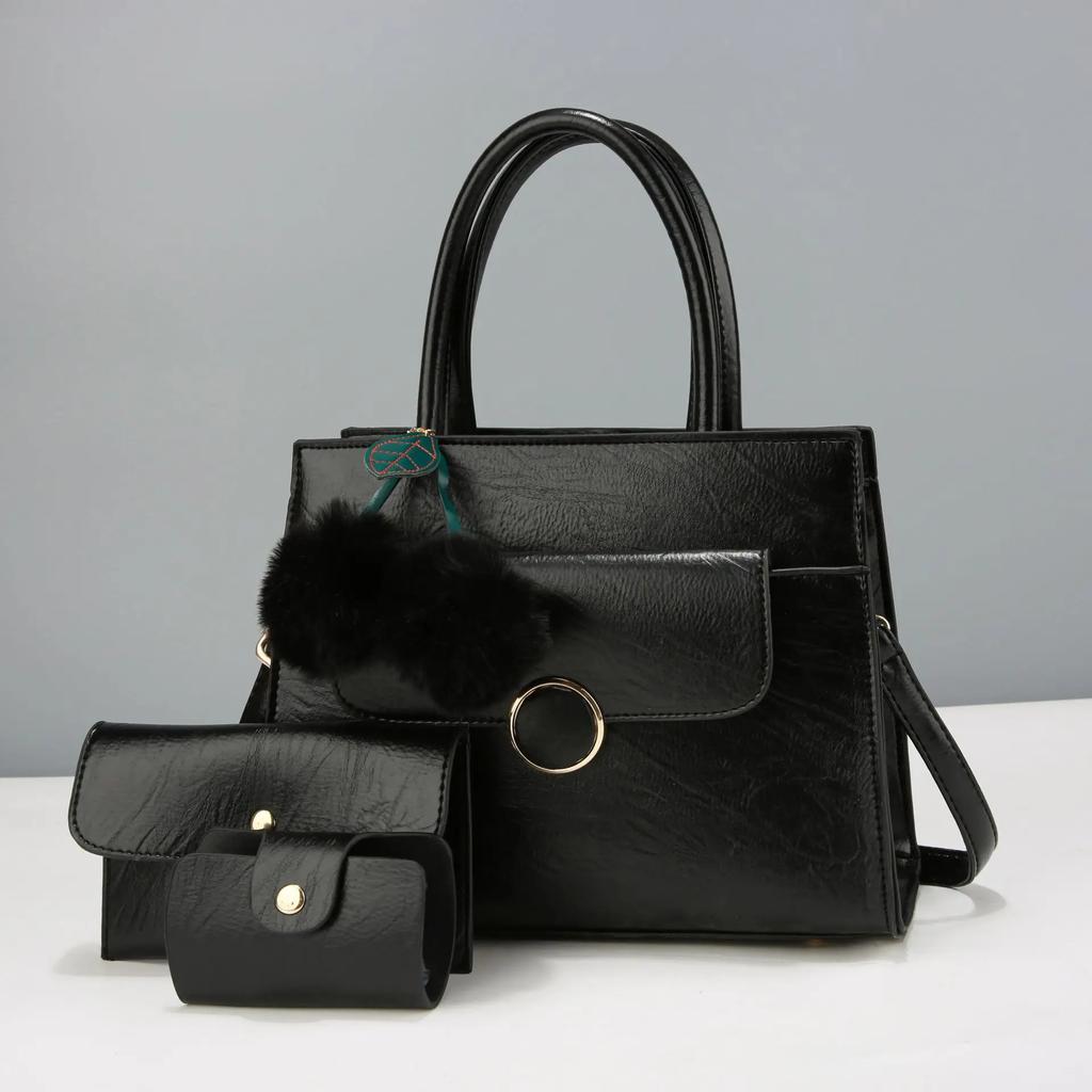 High Quality Leather Women Crossbody Shoulder Bags  New 3 Piece Set Luxury Purses and Handbags Women Bags