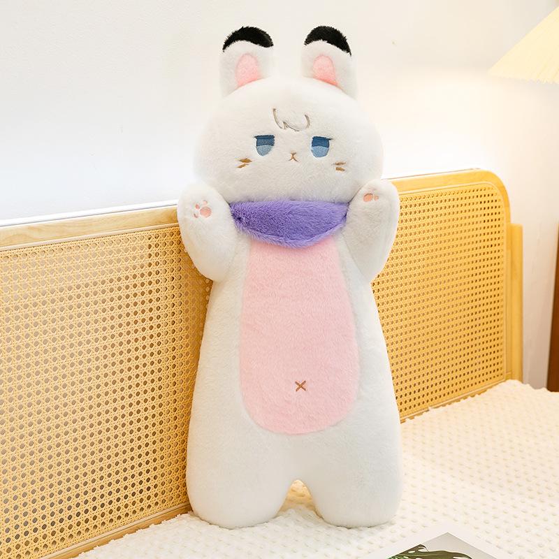 Devil Cat Plush Cushion Doll - Cartoon Animal Sleeping Backrest for Girls