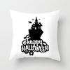 New Halloween Black and White Skull Pumpkin Printed Peach Leather Velvet Pillowcase Sofa Office Cushion Cover