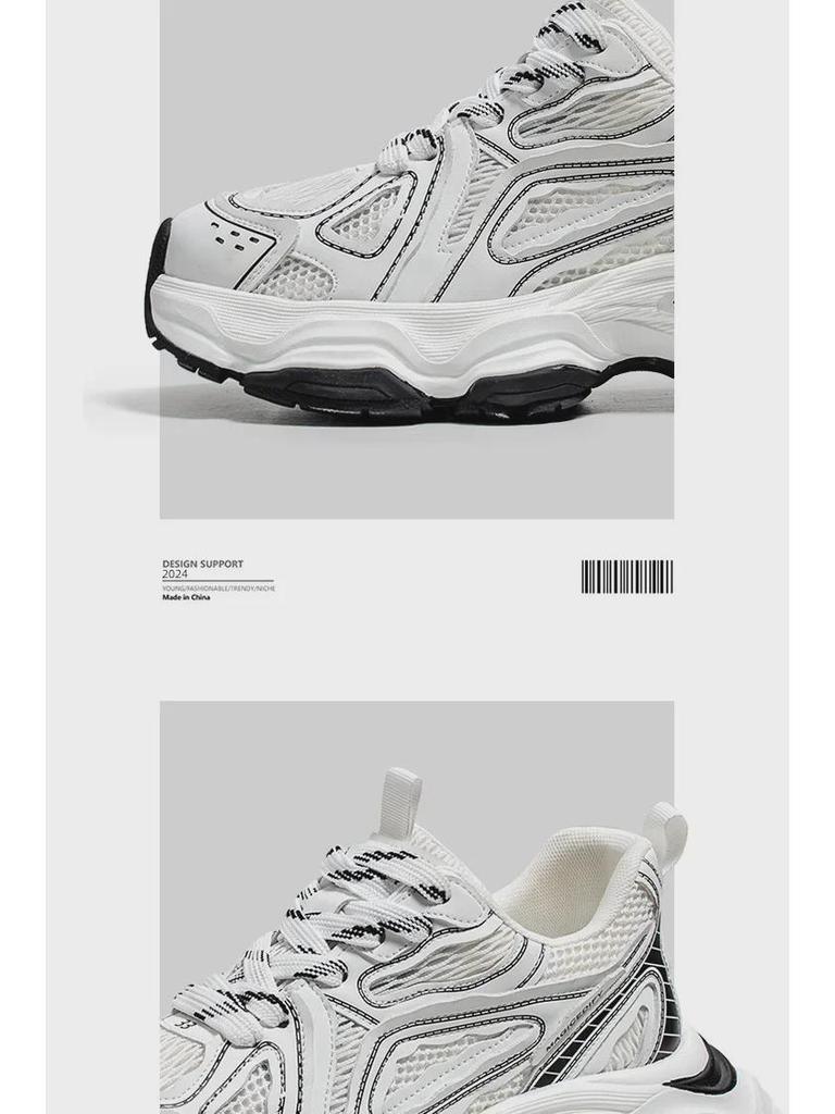 2024 Men's Trendy Breathable Mesh Running Shoes with Thick Sole