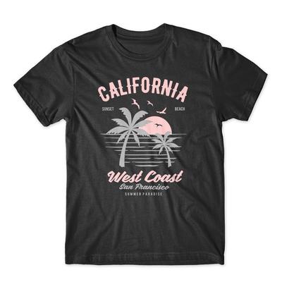 T-shirt Costa Ovest California. T-shirt premium 100% cotone NUOVA