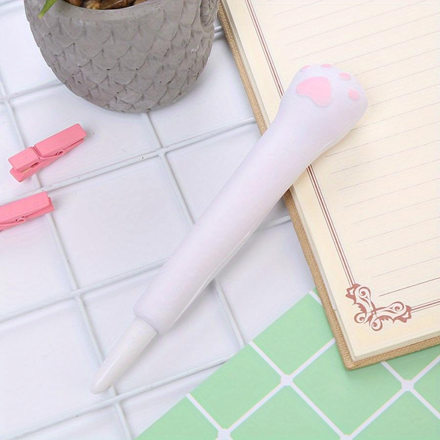 

3 шт. 0,5 мм креативная ручка для декомпрессии, мягкая ручка с медленным отскоком, канцелярские принадлежности для обучения с использованием мультфильмов, офисные принадлежности, гелевая ручка с вентиляцией white cat paw