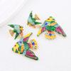 Exaggerated Vintage Tropical Fish Enamel Earrings Colorful Heavy-Metal Ear Jewelry from Mainland China Fashionable Accessory