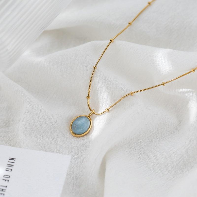 Trendy Summer Aquamarine Clavicle Necklace - Light Luxury Star Design, 2022 Fashion.