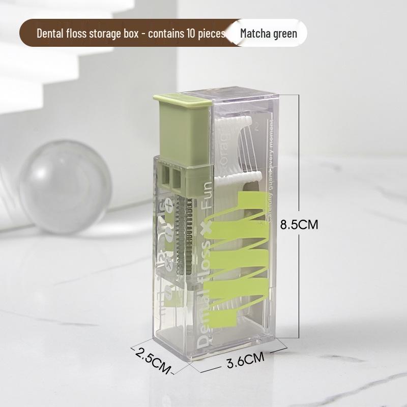 10-Piece Portable Automatic Floss Picks Box - Travel Disposable Toothpick Set