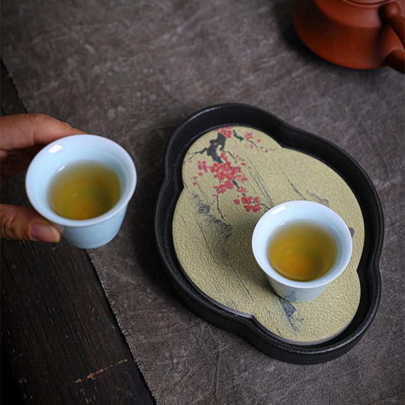 Čínský styl hrubý keramický čajový tácek konvice tácek odvodňovací tácky na vodu čajová souprava podšálek čajový obřad dekorace příslušenství