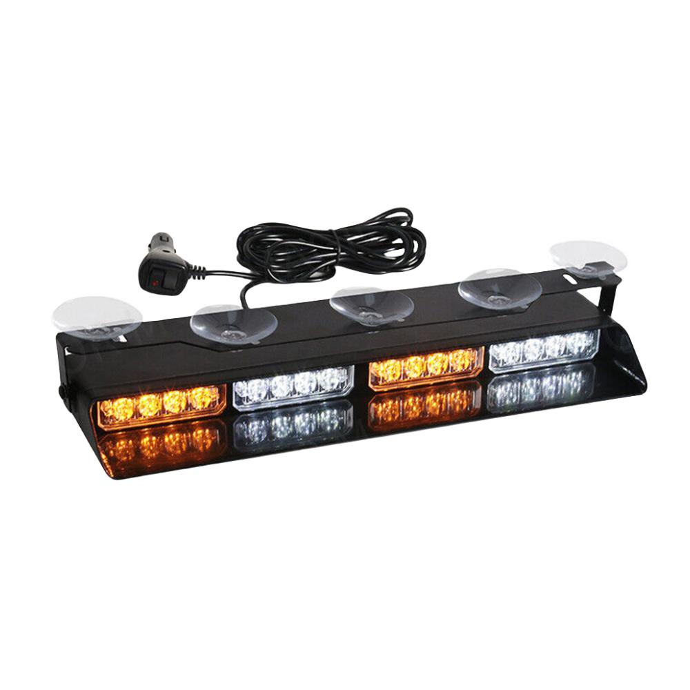 Emergency Dash Strobe Lights Safety Lights 16 LED Flashing Warning Hazard Windshield Visor Traffic Light Bars for Trucks