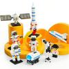 Creative Cartoon Space Aerospace Series Astronaut Aviation Rocket Micro Building Blocks DIY Assembly Model Kids Educational Toys