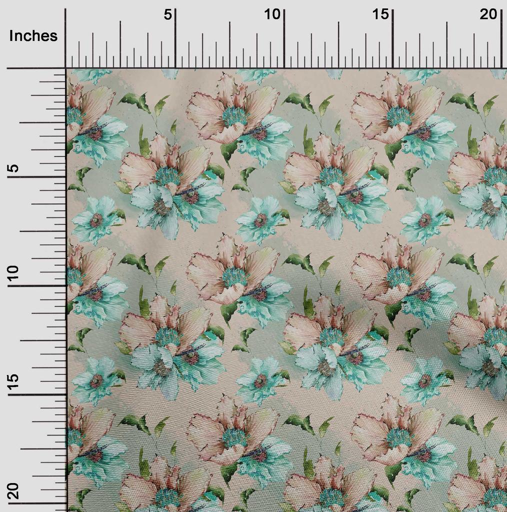 oneOone Cotton Flex Dusty Pink Fabric Florals Craft Projects Decor Fabric Printed By The Yard 40 Inch