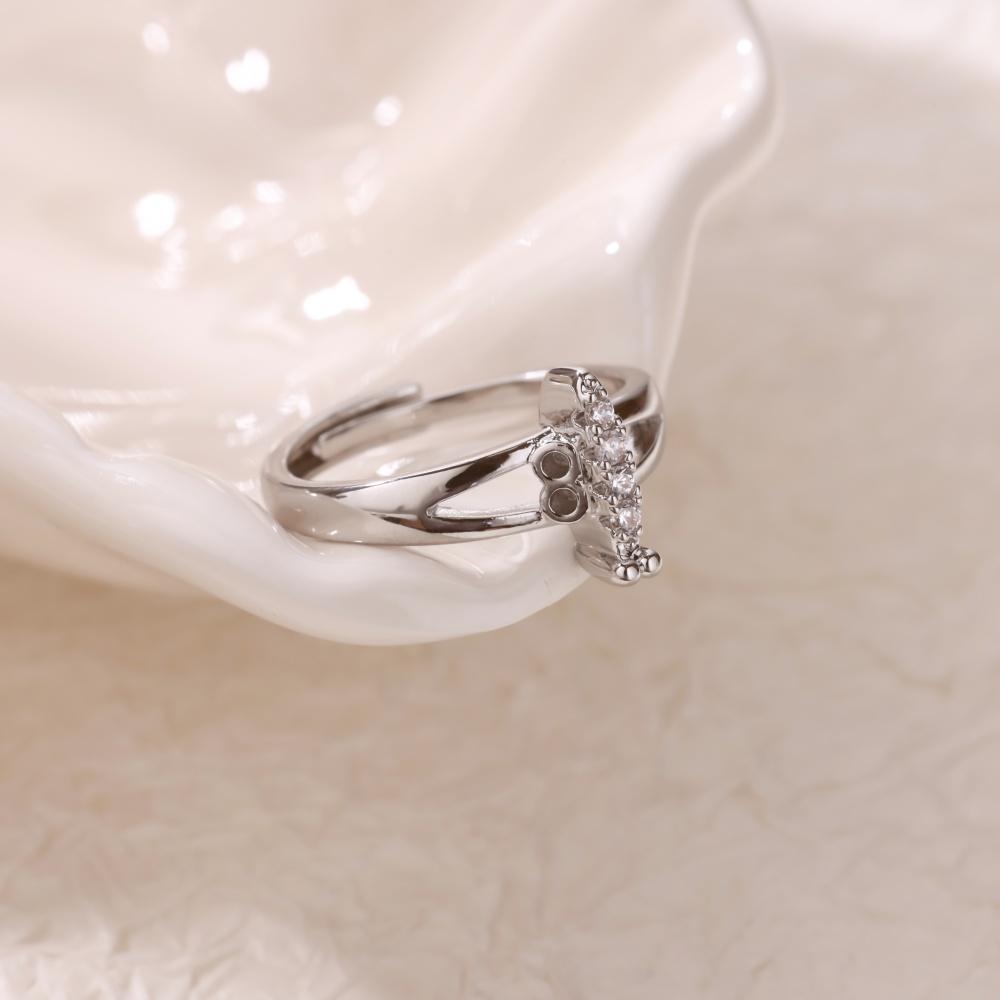 316L Stainless Steel Love Heart Trendy Ring for Women Opening Adjustable Creative Kpop Finger Ring Waterproof Beach Zircon 2025