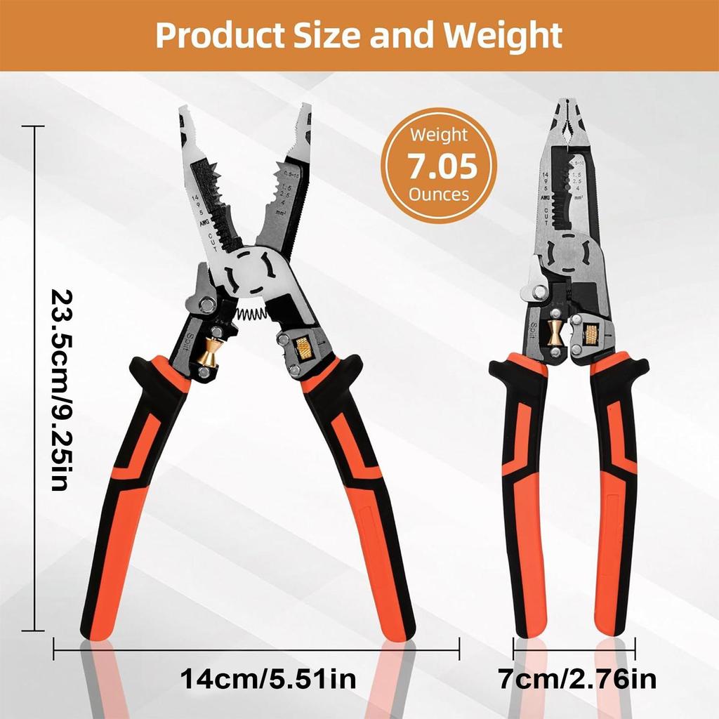 Wire Stripping Pliers Wire Stripping Crimping Cutter Electrical Hand Stripping Tool Multifunctional Cable Crimper for Network