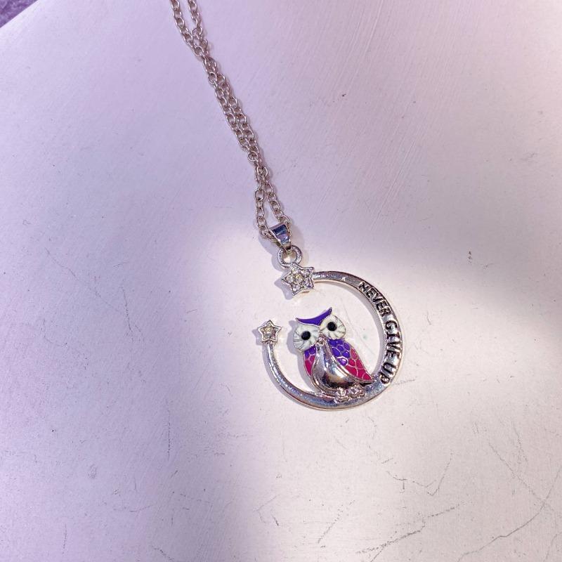 Kreativní stříbrný náhrdelník s přívěskem hvězda sova pro ženy Roztomilý zvířecí náhrdelník Speciální vánoční dárek