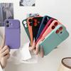 Slide Camera Lens Protection Cover for IPhone 16E 16 15 14 Plus 13 12 11 Pro XS XR Max 8 7 Phone Case Shockproof Soft Silicone