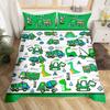 Truck Excavator Car Three-Piece Digital Printing Bedding Set Bed Cover