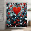 Romantic Hearts Shower Curtain - Abstract Love Design With Dripping Heart Shapes For A Passionate And Stylish Bathroom Dcor