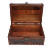 Vintage Wooden Jewelry Box Retro Treasure Chest Trinket Case with Handle Keepsake Decorative Box