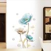GS9722 Blue Lotus Self-Adhesive Wall Sticker for Bedroom and Porch Decor