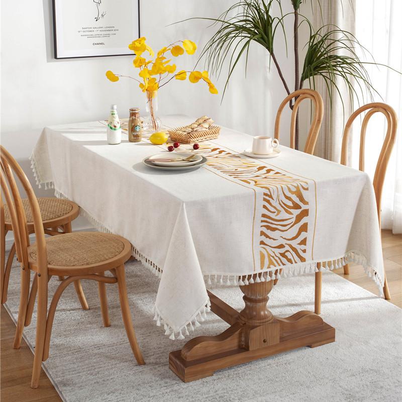 Amazon Embroidery Striped Geometric Tablecloth Tablecloth Tablecloth Rectangular Coffee Table Tablecloth Table Cloth