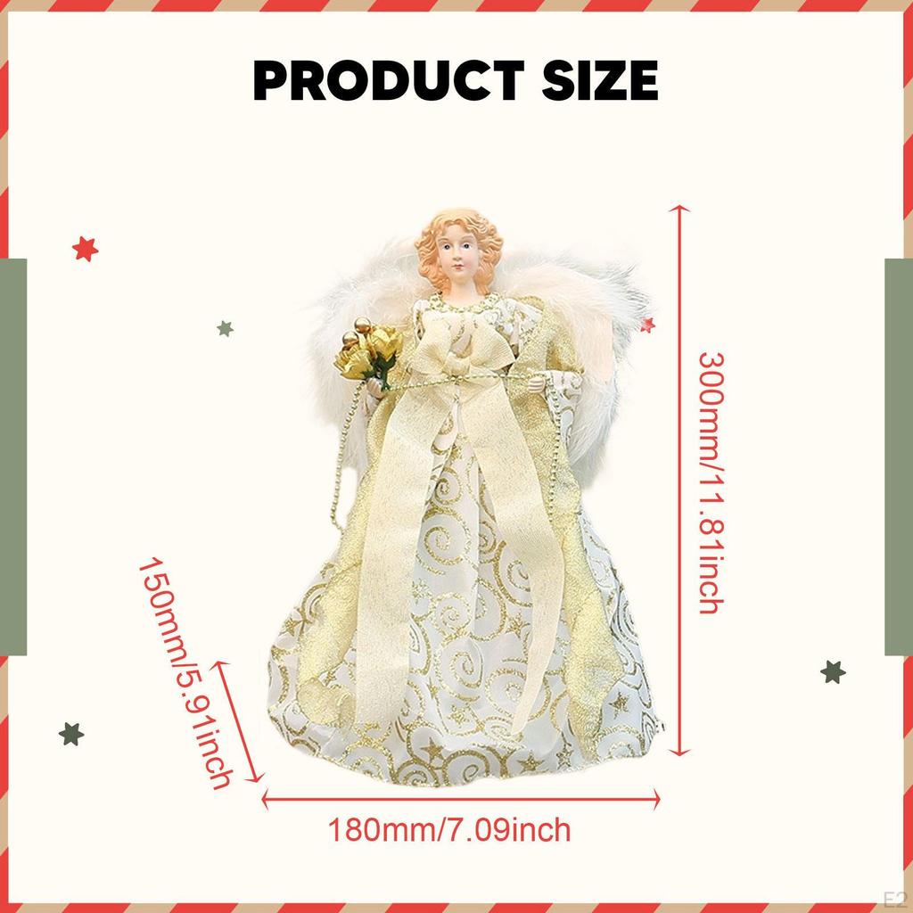 Angel Treetop Figurine Christmas Ornament Decoration for Bedroom