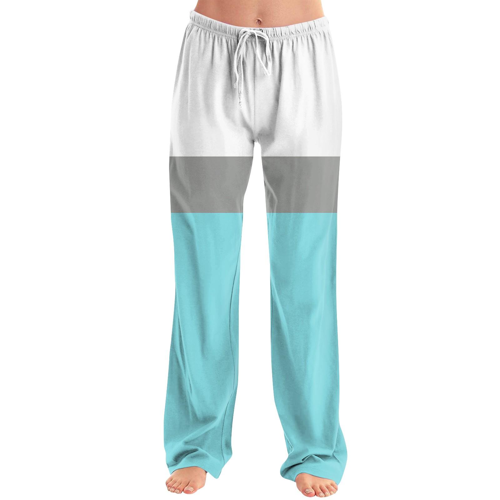 

Женские пижамные штаны, одежда для сна, повседневные брюки с эластичной резинкой на талии, удобные прямые свободные брюки для йоги S