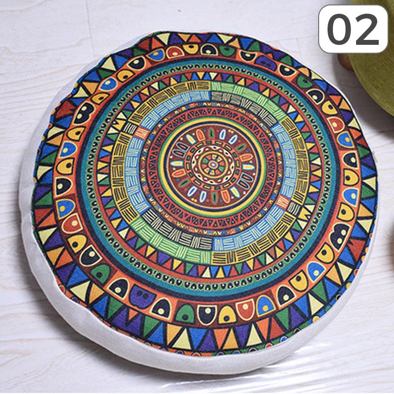 Runde Hippie-Bodenkissenhülle im Ethno-Stil Marokkanische Futon Böhmische Mandala Meditation Pouf Homestay Hocker Dekor Kissenbezug